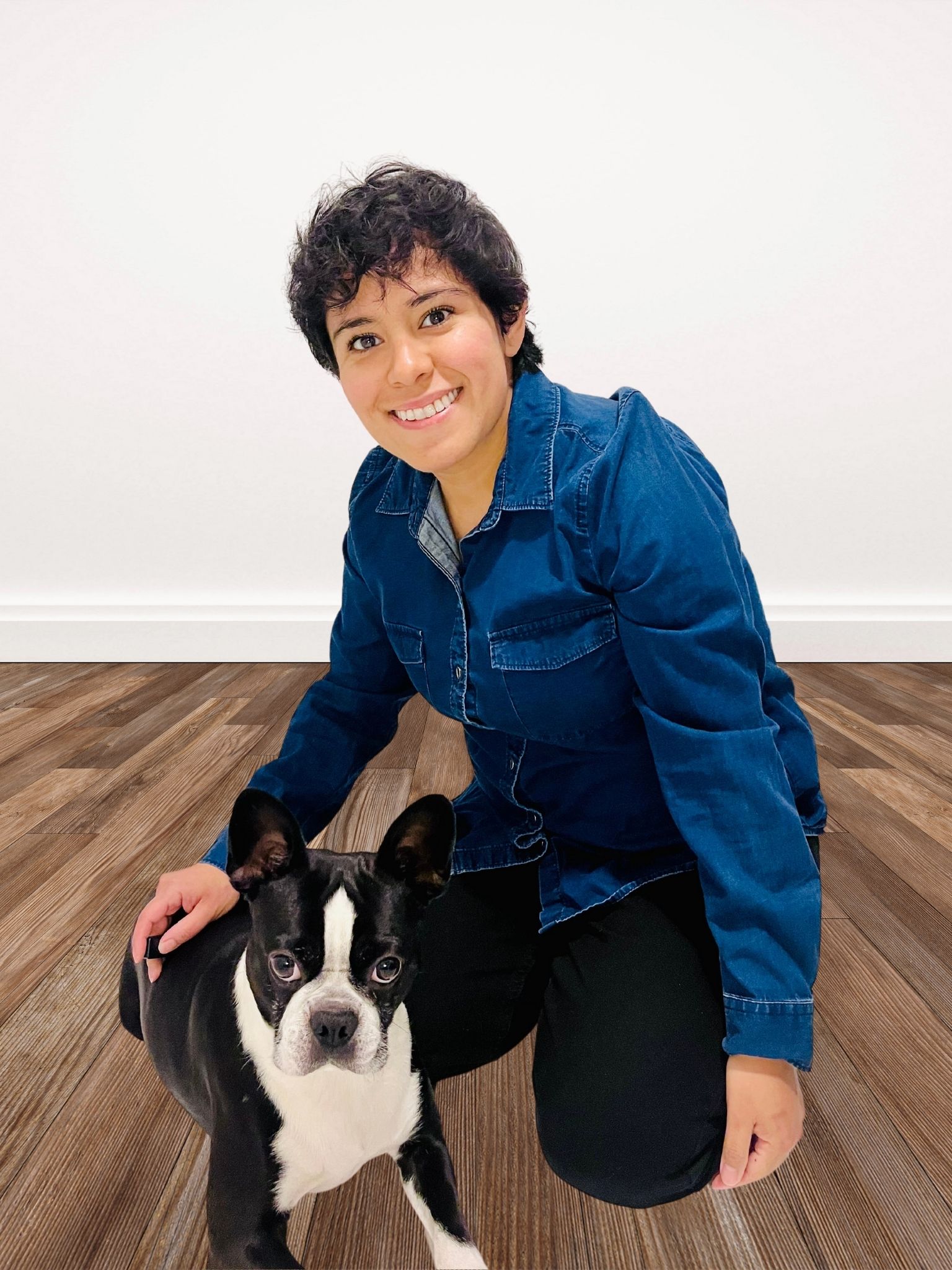 Stephanie Viveros and her dog - Gatsby.